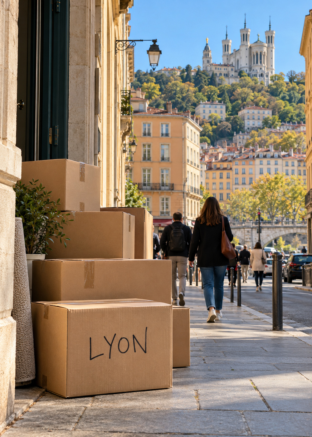 Cartons de déménagement pour un trajet Paris-Lyon
